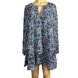 Izzy & Lola Bryce Floral Long Sleeve Tiered Dress SZ Medium